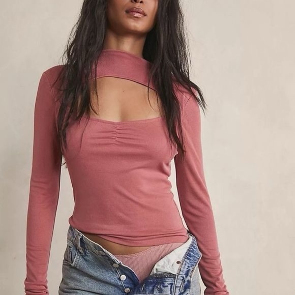 Free People Intimately Inner Circle Long Sleeve‎ Red Clover Size Large OB1462023 - Picture 1 of 6